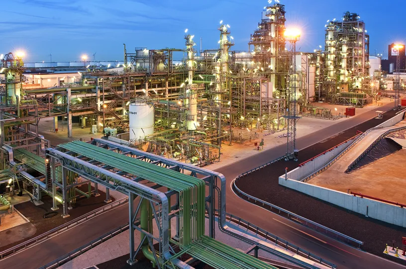 Neste Rotterdam refinery by Night