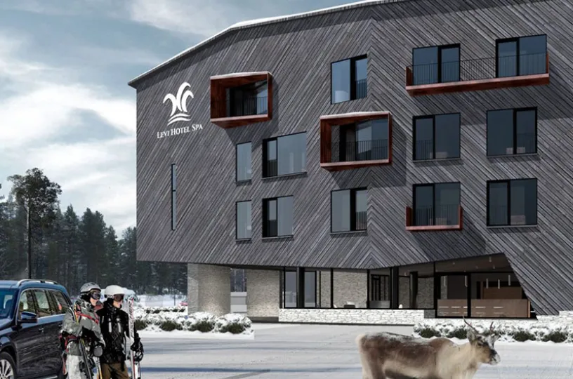 Levi Hotel Span laajennus on osa koko hotellialueen muutosta, jossa ravintolapalvelut, hotellihuoneet ja piha-alue päivitetään nykyajan vaatimusten mukaisiksi 2018.
