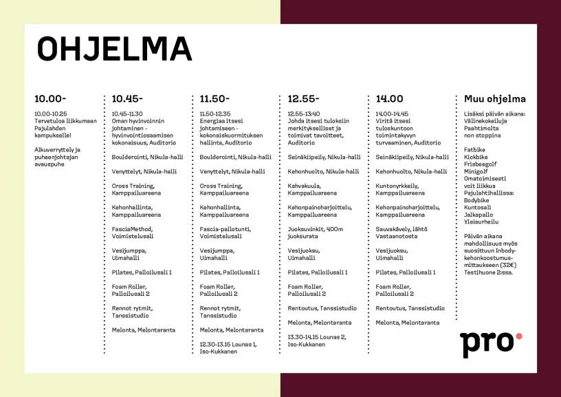 Liikuntapäivän ohjelma