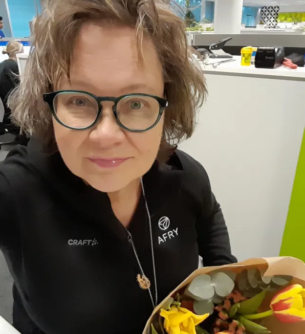 Kuvassa Afryn luottamusmies Katri Kallio