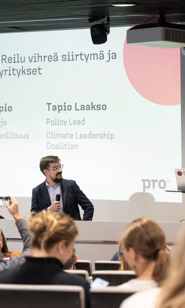 Reilu vihreä siirtymä -tilaisuus ja yritysten puheenvuoro